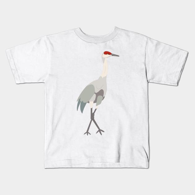 Sandhill Crane - Drawing Kids T-Shirt by eeliseart